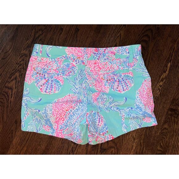 Lilly Pulitzer Women's Chino Shorts Size 8 Mint Callahan Fansea Print Summer - Picture 5 of 6